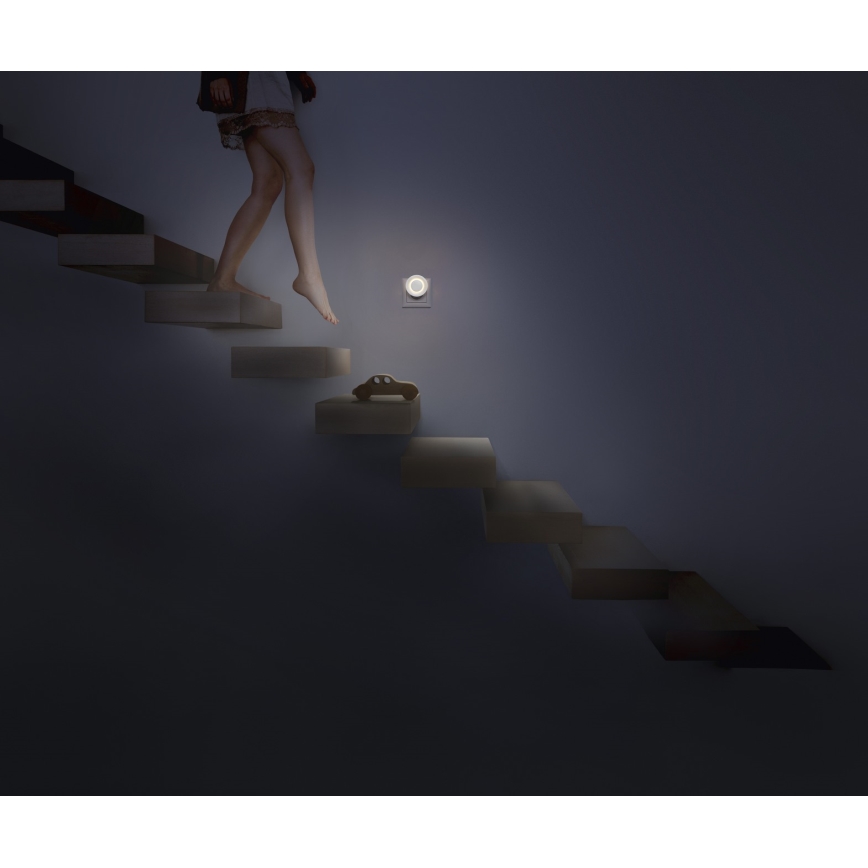 Osram - LED-Nachtlicht mit Bewegungs- und Dämmerungssensor LUNETTA LED/0,31W/230V weiß