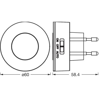 Osram - LED-Nachtlicht mit Bewegungs- und Dämmerungssensor LUNETTA LED/0,31W/230V weiß