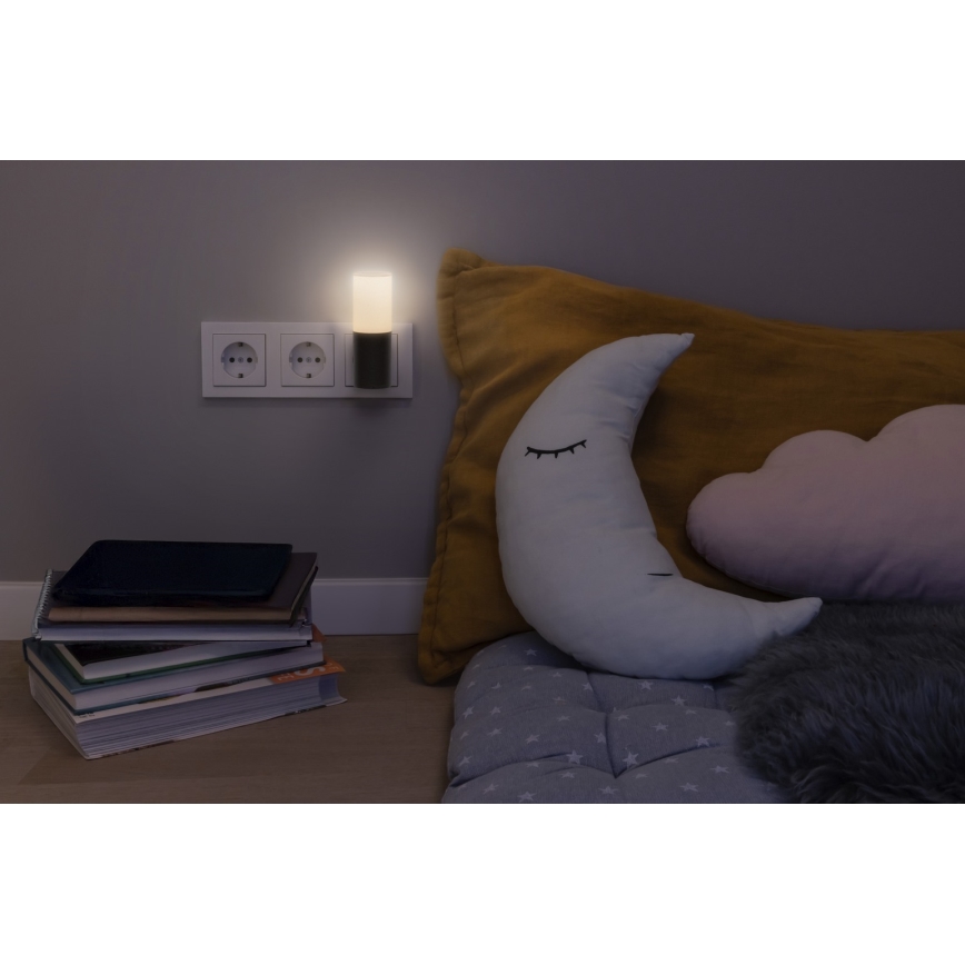 Osram - LED Nachtlicht mit Dämmerungssensor LUNETTA LED/0,2W/230V schwarz