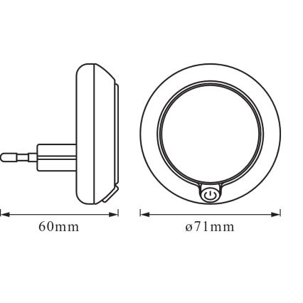Osram - LED-Nachtlicht mit Sensor LUNETTA LED/0,3W/230V 3000K