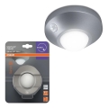 Osram - LED-Orientierungsleuchte mit Sensor NIGHTLUX LED/2W/3xAA, silber