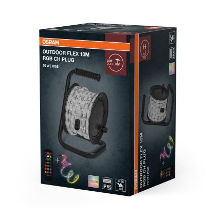 Osram - dimmbarer RGB-LED-Außenstreifen FLEX 10m LED/70W/230V IP65 + Fernbedienung
