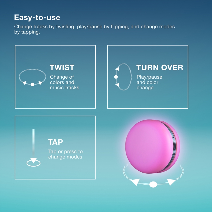 Osram - dimmbarer RGB-LED-Lautsprecher SMART+ MACARON LED/1,75W/3,7V 450 mAh grün