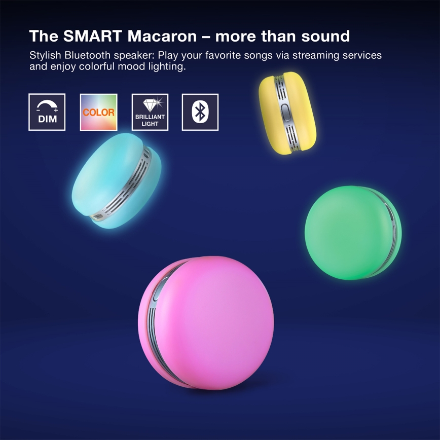 Osram - LED RGB dimmbarer Lautsprecher SMART+ MACARON LED/1,75W/3,7V 450 mAh rosa
