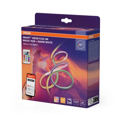 Osram - LED RGBW dimmbarer Außen-LED-Streifen SMART+ MAGIC 3m LED/14W/230V IP44 Wi‑Fi + Fernbedienung