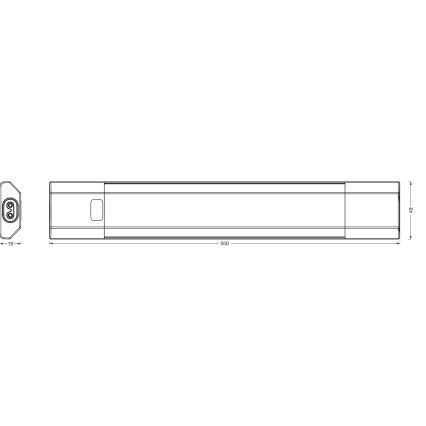 Osram - LED RGBW dimmbare Unterbauleuchte mit Bewegungsmelder LINEAR EDGE LED/8W/230V 50 cm schwarz + Fernbedienung