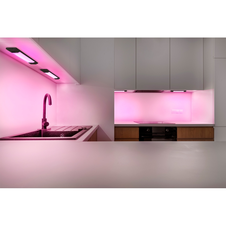 Osram - LED RGBW dimmbare Unterbauleuchte mit Bewegungsmelder LINEAR EDGE LED/4W/230V 30 cm schwarz + Fernbedienung