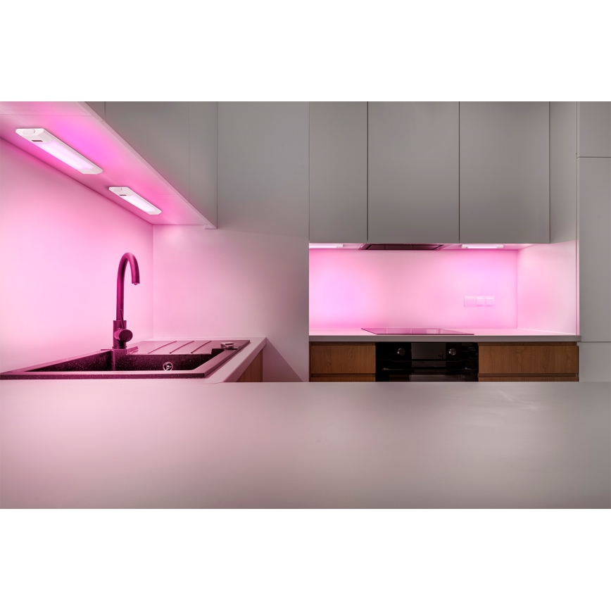 Osram - LED RGBW dimmbare Unterbauleuchte mit Bewegungsmelder LINEAR EDGE LED/4W/230V 30 cm weiß + Fernbedienung