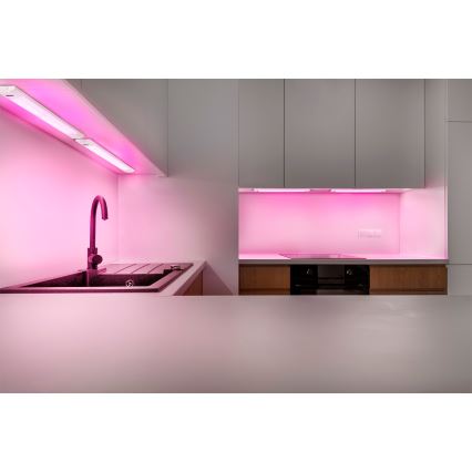 Osram - LED RGBW, dimmbare Unterbauleuchte mit Bewegungsmelder LINEAR EDGE LED/8W/230V 50 cm weiß + Fernbedienung