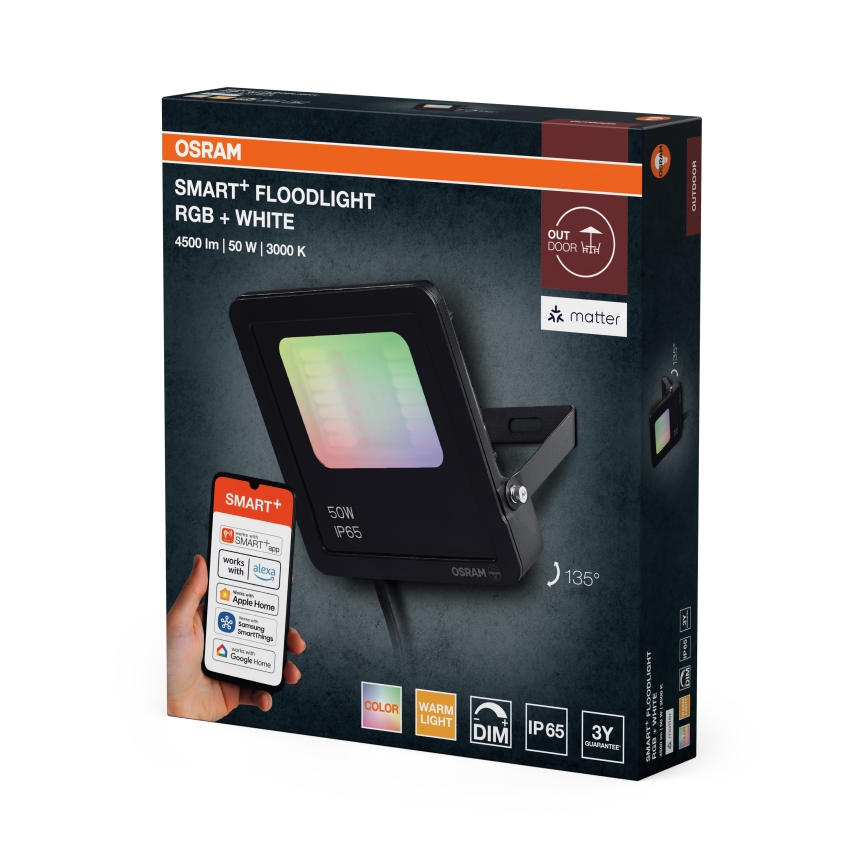 Osram - dimmbarer RGBW-LED-Außenstrahler SMART+ FLOODLIGHT LED/50W/230V IP65 Wi-Fi