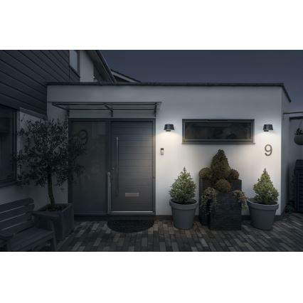 Osram - LED-Solar-Wandleuchte mit Sensor ENDURA STYLE LED/10,1W/4,2V 2000 mAh IP54 Anthrazit