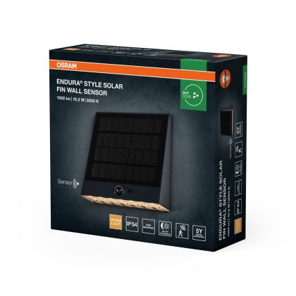 Osram - LED-Solar-Wandleuchte mit Sensor ENDURA STYLE LED/10,2W/4,2V 2000 mAh IP54 anthrazit