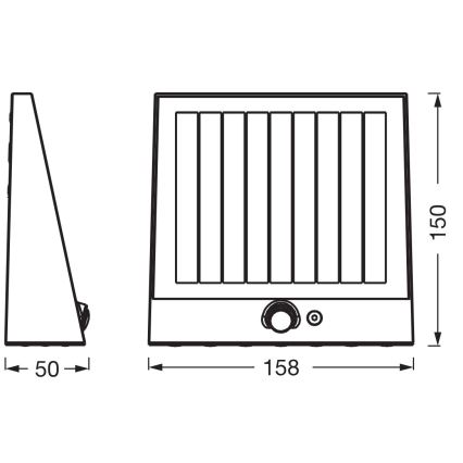 Osram - LED-Solar-Wandleuchte mit Sensor ENDURA STYLE LED/10,2W/4,2V 2000 mAh IP54 anthrazit