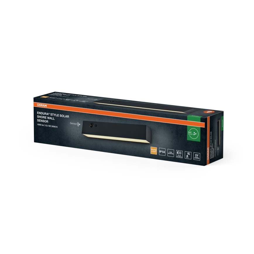 Osram - LED-Solar-Wandleuchte mit Sensor ENDURA STYLE LED/12,4W/4,2V 2000 mAh IP54 Anthrazit