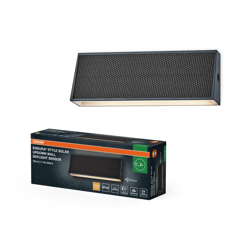 Osram - LED dimmbare Solar-Wandleuchte ENDURA STYLE LED/7,1W/4,2V 2000 mAh IP44 Anthrazit