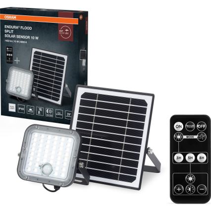 Osram - LED-dimmbarer Solarstrahler mit Sensor ENDURA LED/10W/4,2V 4000K IP65 schwarz + Fernbedienung