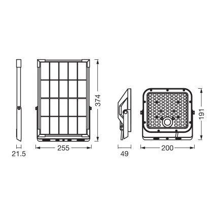 Osram - Dimmbarer LED-Solarstrahler mit Sensor ENDURA LED/30W/6,4V 4000K IP65 schwarz + Fernbedienung