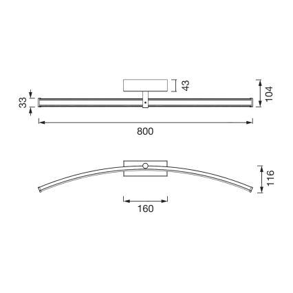 Osram - LED-Spiegelleuchte PLUTON LED/15W/230V 3000/4000K 80 cm IP44 glänzend verchromt