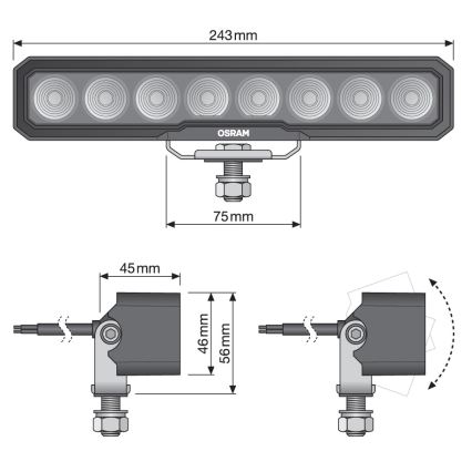 Osram - LED-Spot für Fahrzeuge LIGHTBAR WL VX250-WD LED/36W/12/24V 6000K IP69