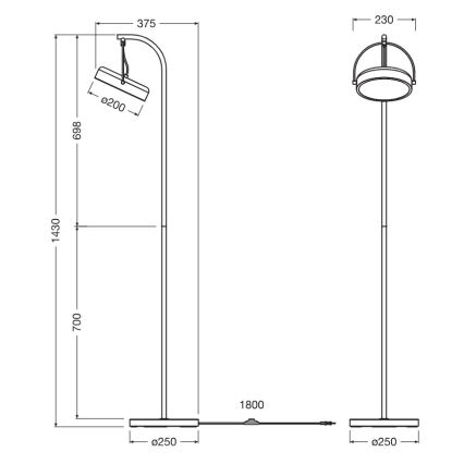 Osram - LED-Stehlampe DECOR PUCK LED/12W/230V CRI 90 schwarz