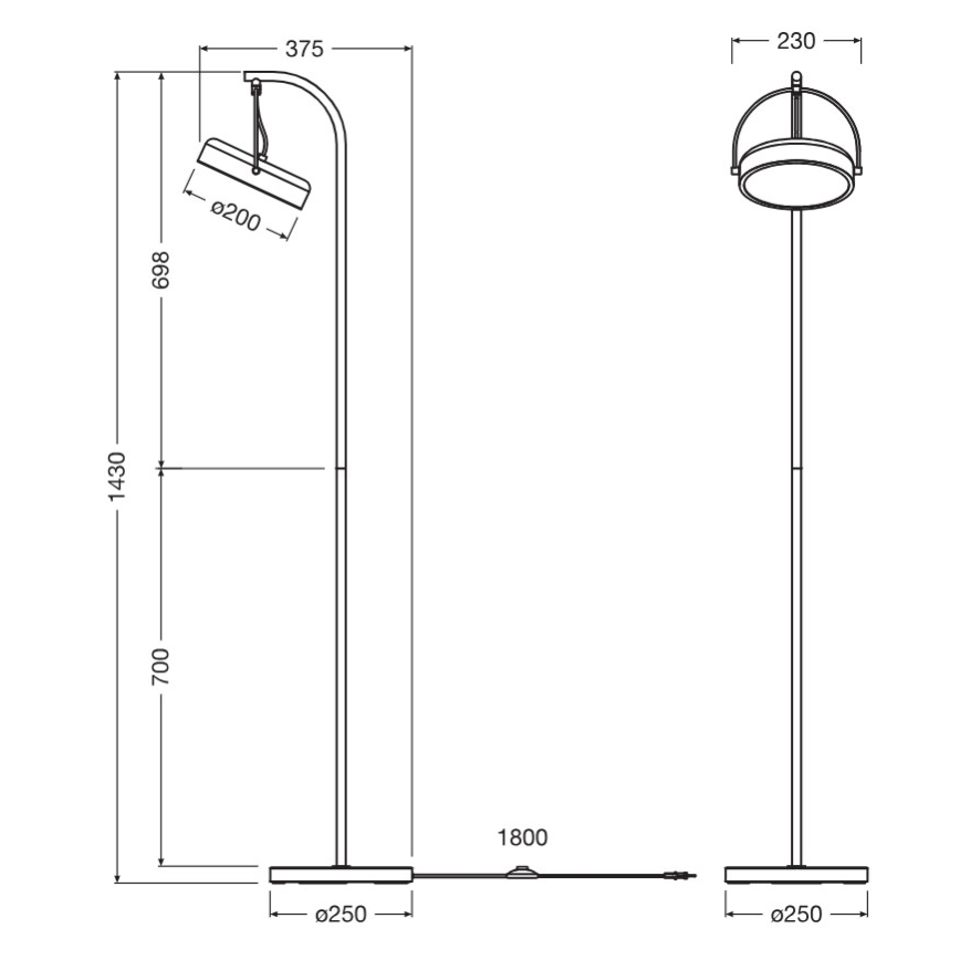 Osram - LED-Stehlampe DECOR PUCK LED/12W/230V CRI 90 schwarz