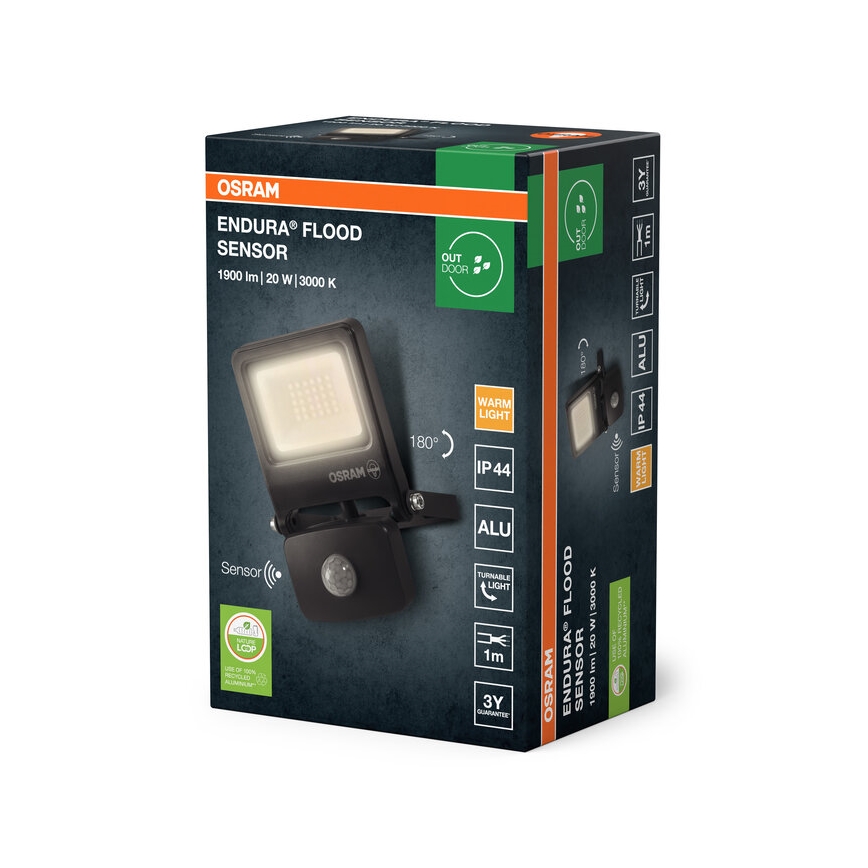 Osram - LED-Strahler mit Sensor ENDURA LED/20W/230V 3000K IP44