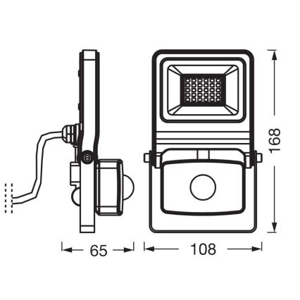 Osram - LED-Strahler mit Sensor ENDURA LED/20W/230V 3000K IP44