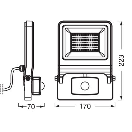 Osram - LED-Strahler mit Sensor ENDURA LED/50W/230V 3000K IP44