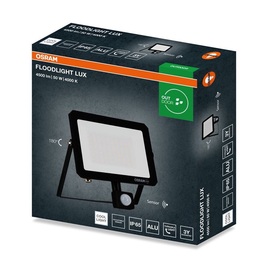 Osram - LED-Strahler mit Sensor FLOODLIGHT LED/50W/230V 4000K IP65