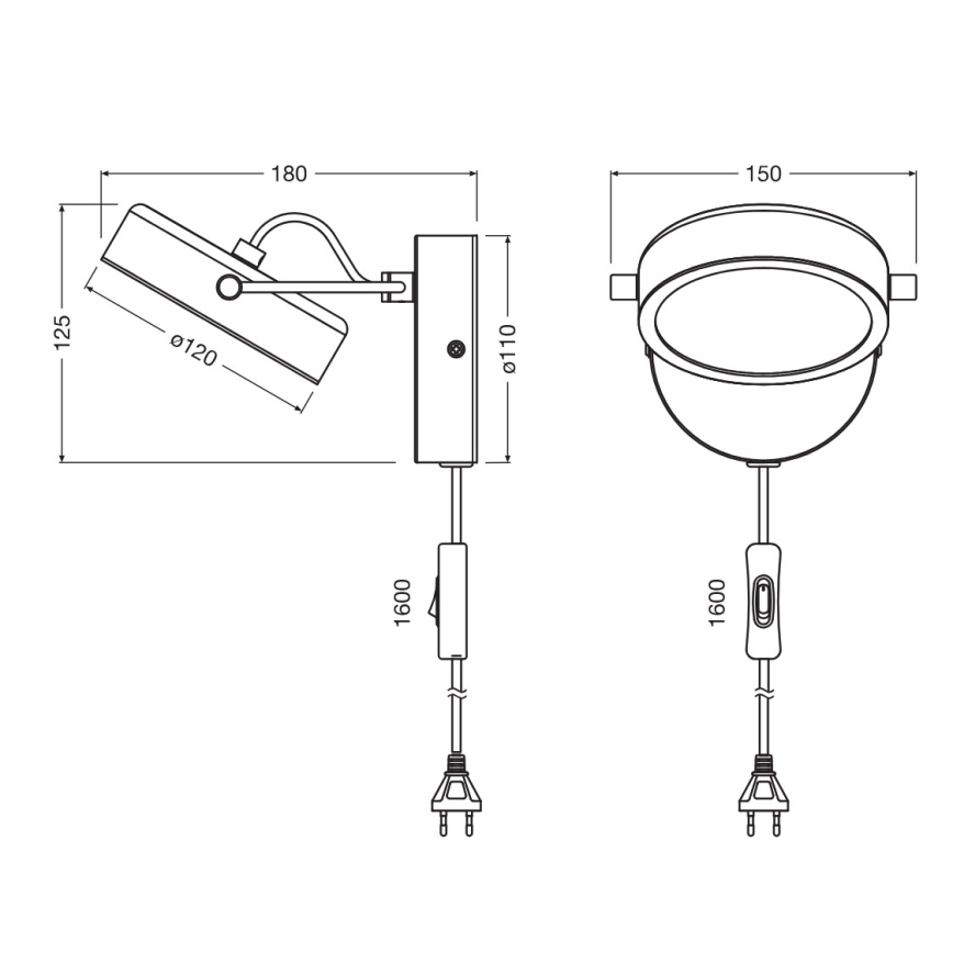 Osram - LED-Wandleuchte DECOR PUCK LED/11W/230V schwarz
