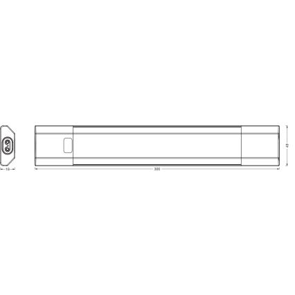 Osram - LED-dimmbare Unterbauleuchte mit Bewegungsmelder LINEAR EDGE LED/4W/230V 3000/4000/6500K 30 cm weiß