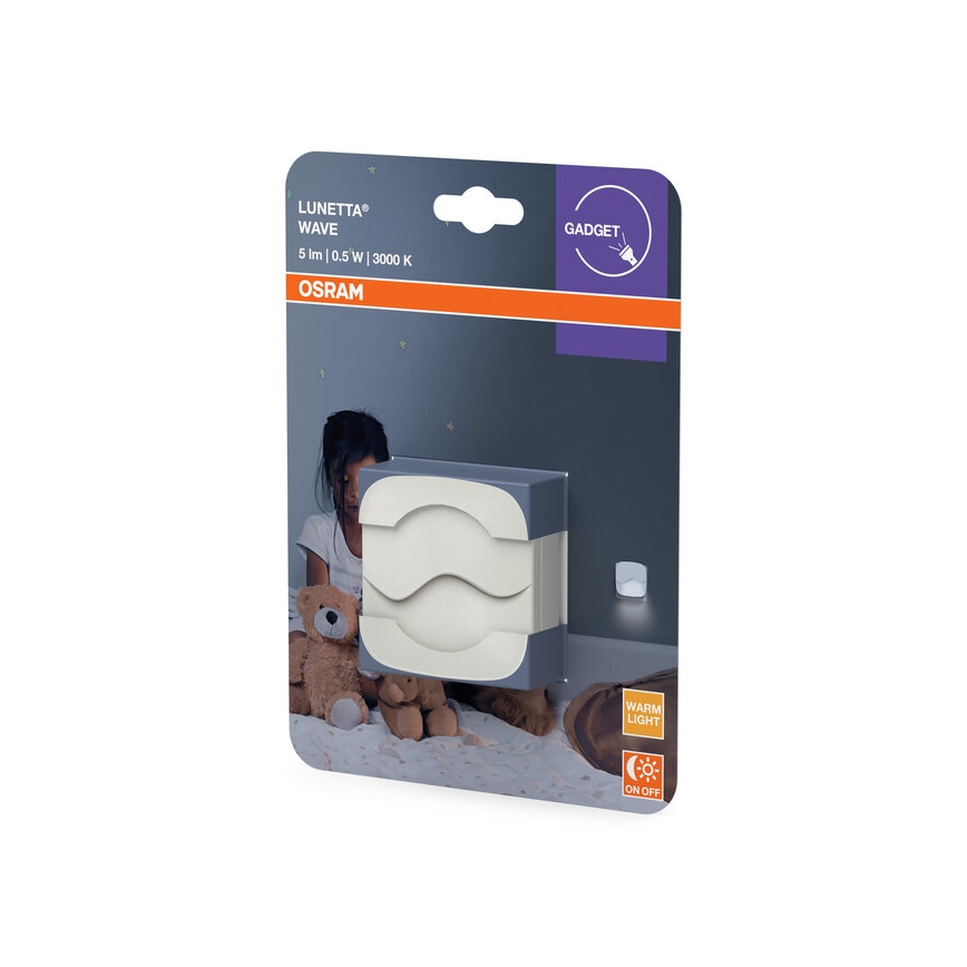 Osram - LUNETTA LED-Nachtlicht zum Einstecken mit Dämmerungssensor, 0,5 W / 230 V