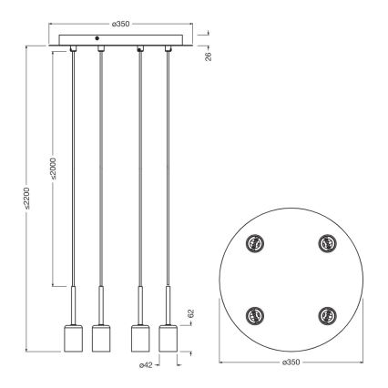 Osram - Netzkabel für NEEDLE PENDANT 4xE27/25W/230V beige