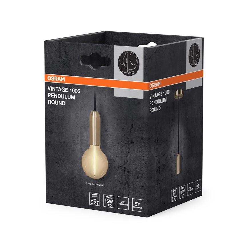 Osram - Netzkabel PENDULUM ROUND 1xE27/15W/230V goldfarben