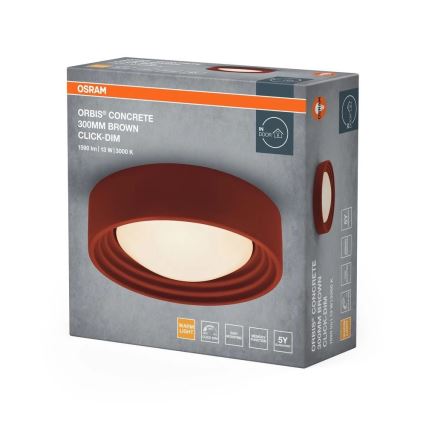 Osram - LED-dimmbare Deckenleuchte ORBIS CONCRETE LED/13W/230V Ø 30 cm braun/Beton