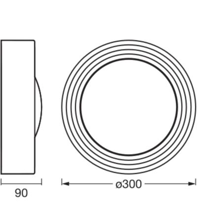Osram - LED-dimmbare Deckenleuchte ORBIS CONCRETE LED/13W/230V Ø 30 cm braun/Beton