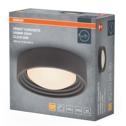 Osram - LED-dimmbare Deckenleuchte ORBIS CONCRETE LED/13W/230V Ø 30 cm grau/Beton
