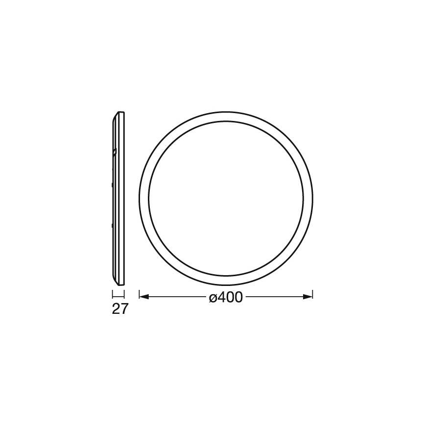 Osram - Dimmbare LED-Deckenleuchte ORBIS ULTRA SLIM LED/22W/230V 3000K Durchmesser 40 cm, schwarz