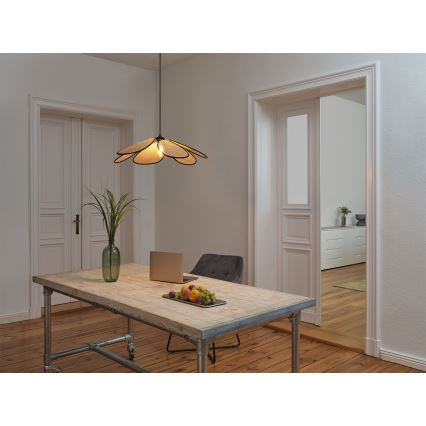 Osram - Pendelleuchte an Kabel DECOR RATTAN 1xE27/15W/230V Ø 69 cm beige/schwarz