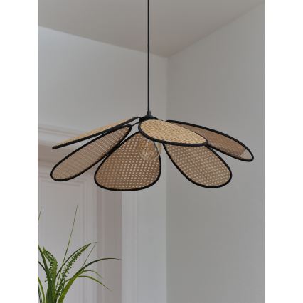 Osram - Pendelleuchte an Kabel DECOR RATTAN 1xE27/15W/230V Ø 69 cm beige/schwarz