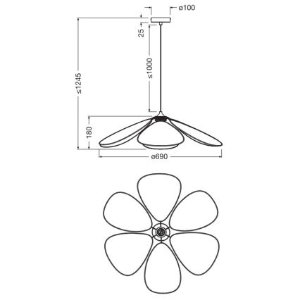 Osram - Pendelleuchte an Kabel DECOR RATTAN 1xE27/15W/230V Ø 69 cm beige/schwarz