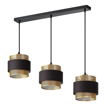 Osram - Pendelleuchte DECOR HORNET mit Kabelaufhängung, 3xE27/10W/230V, schwarz/gold