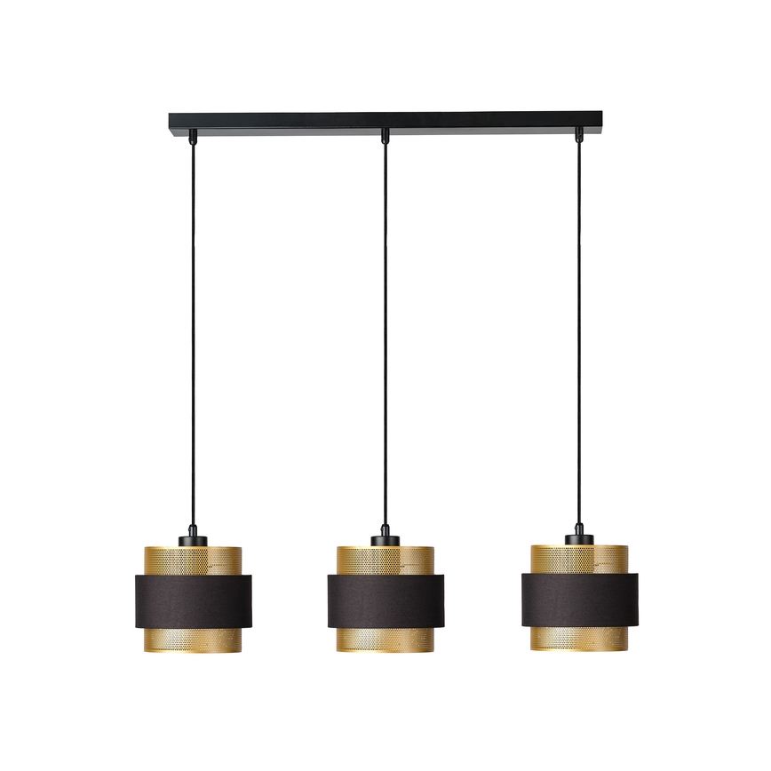 Osram - Pendelleuchte DECOR HORNET mit Kabelaufhängung, 3xE27/10W/230V, schwarz/gold