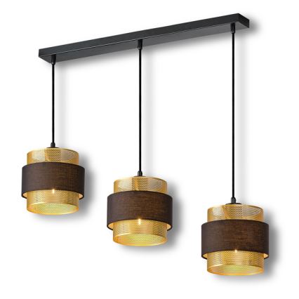 Osram - Pendelleuchte DECOR HORNET mit Kabelaufhängung, 3xE27/10W/230V, schwarz/gold