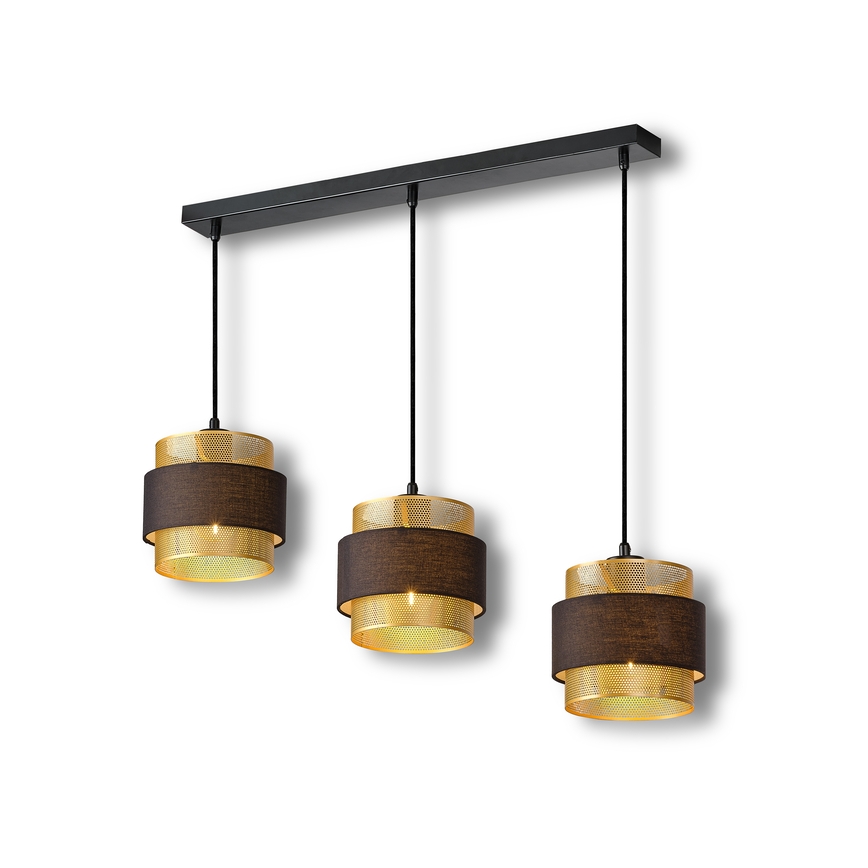 Osram - Pendelleuchte DECOR HORNET mit Kabelaufhängung, 3xE27/10W/230V, schwarz/gold