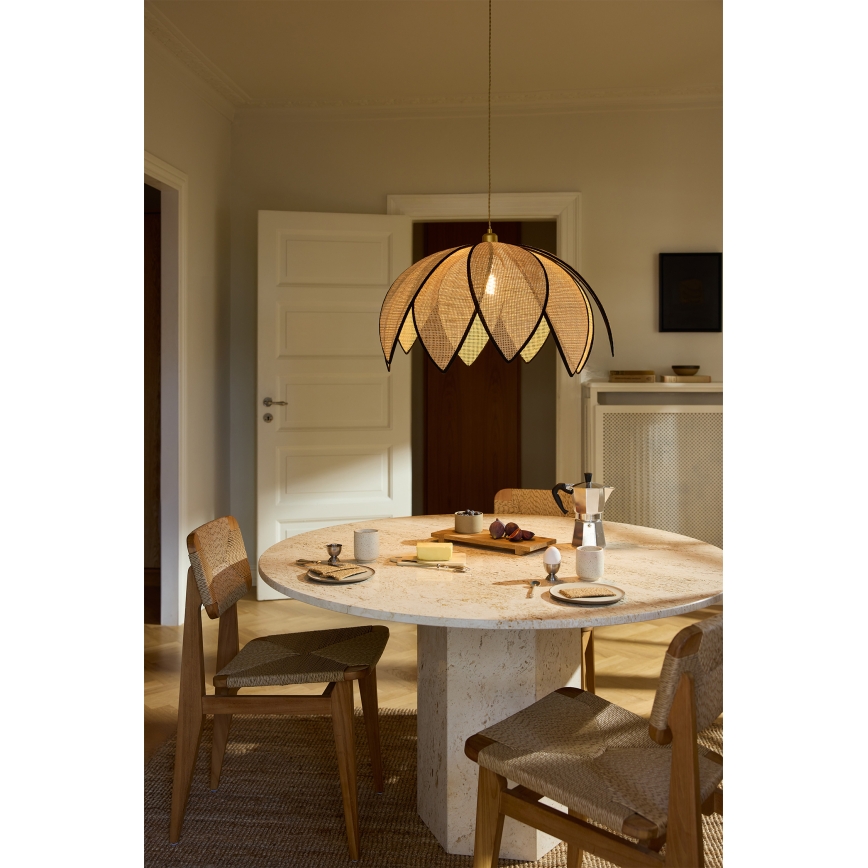 Osram - Pendelleuchte DECOR RATTAN, 1x E27/15W/230V, Ø 67 cm, Beige/Schwarz