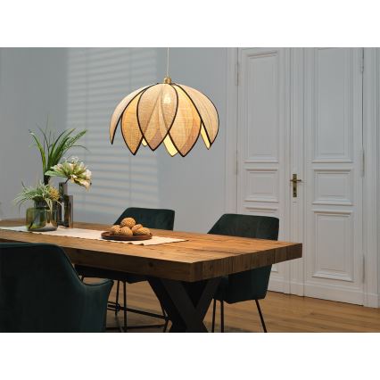 Osram - Pendelleuchte DECOR RATTAN, 1x E27/15W/230V, Ø 67 cm, Beige/Schwarz