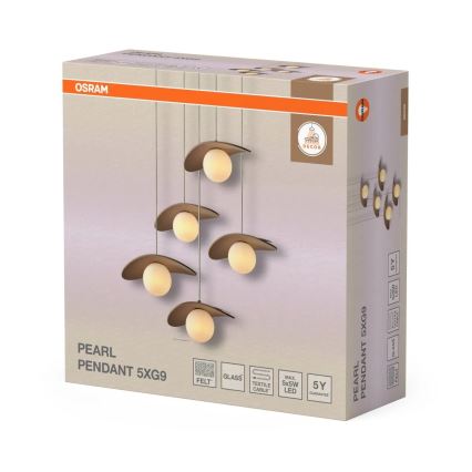 Osram - Pendelleuchte mit Kabel DECOR PEARL 5xG9/5W/230V beige