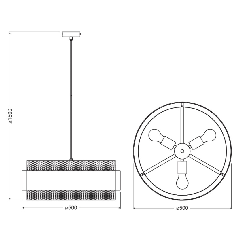 Osram - Pendelleuchte mit Kabelaufhängung DECOR HORNET 3xE27/10W/230V Ø 50 cm schwarz/gold