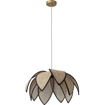 Osram - Pendelleuchte mit Kabelaufhängung DECOR RATTAN 1xE27/15W/230V Ø 48 cm beige/schwarz